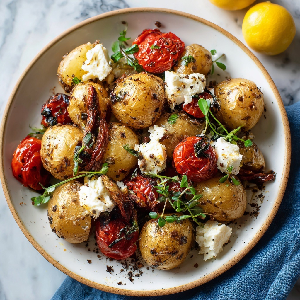 Baked Feta Potatoes: Crispy, Cheesy Perfection Recipe - Recipe Image