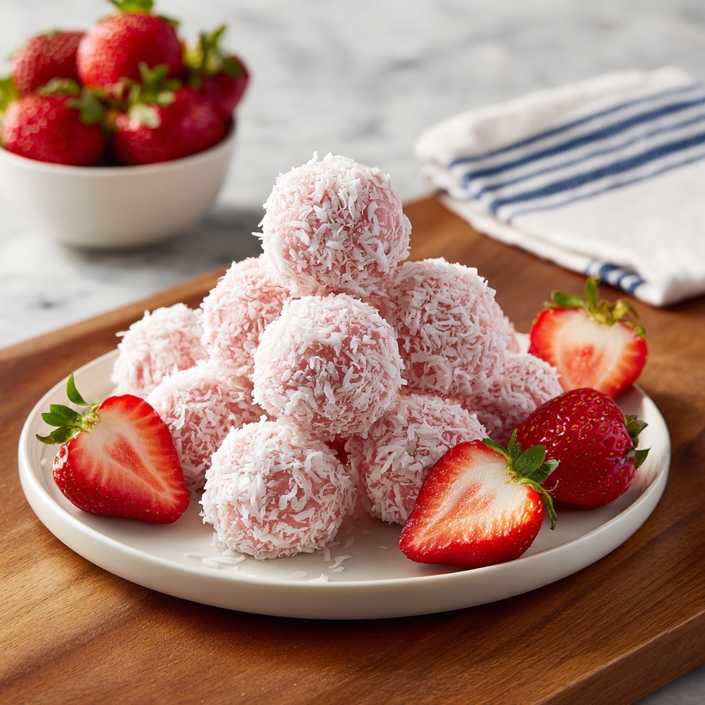 Strawberry White Chocolate Truffles Recipe - Recipe Image