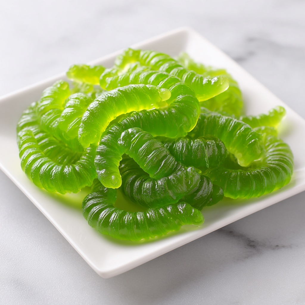 Homemade Dill Pickle Gummy Worms Recipe - Recipe Image