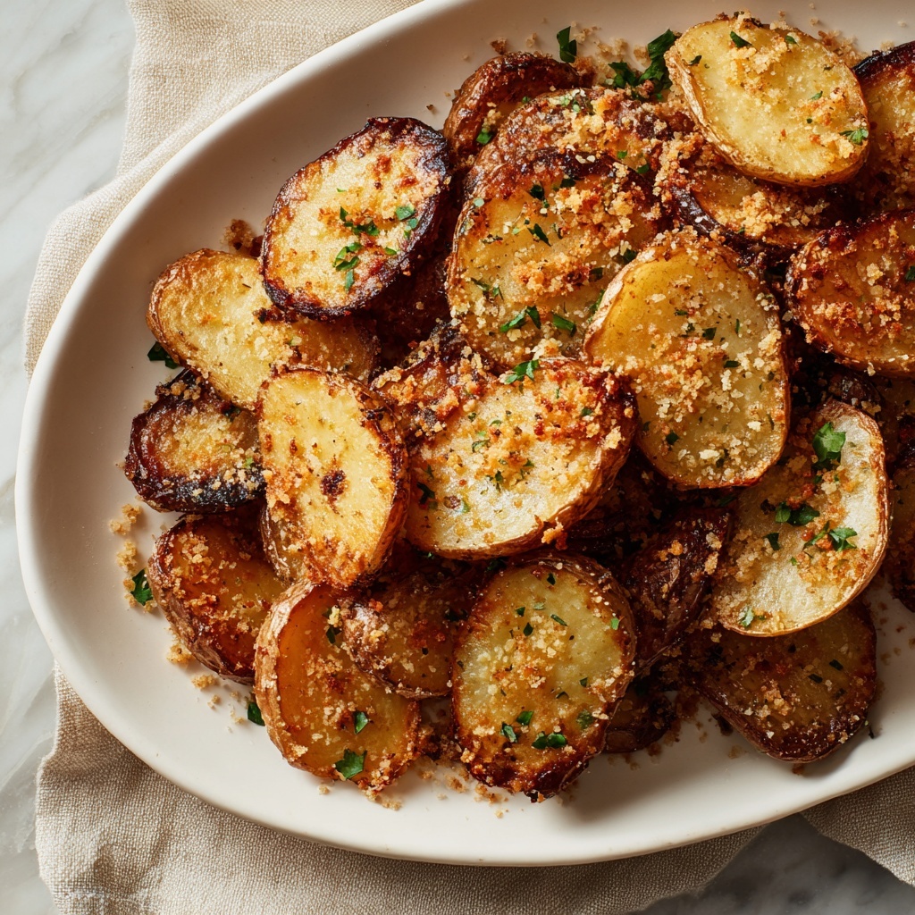 Crispy Garlic Parmesan Crusted Potatoes Recipe - Recipe Image