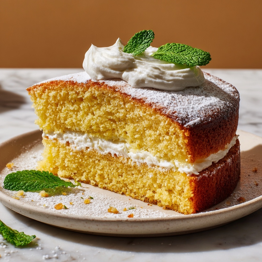 Lemon Custard Cloud Cake – Soft Layers & Silky Filling Recipe - Recipe Image