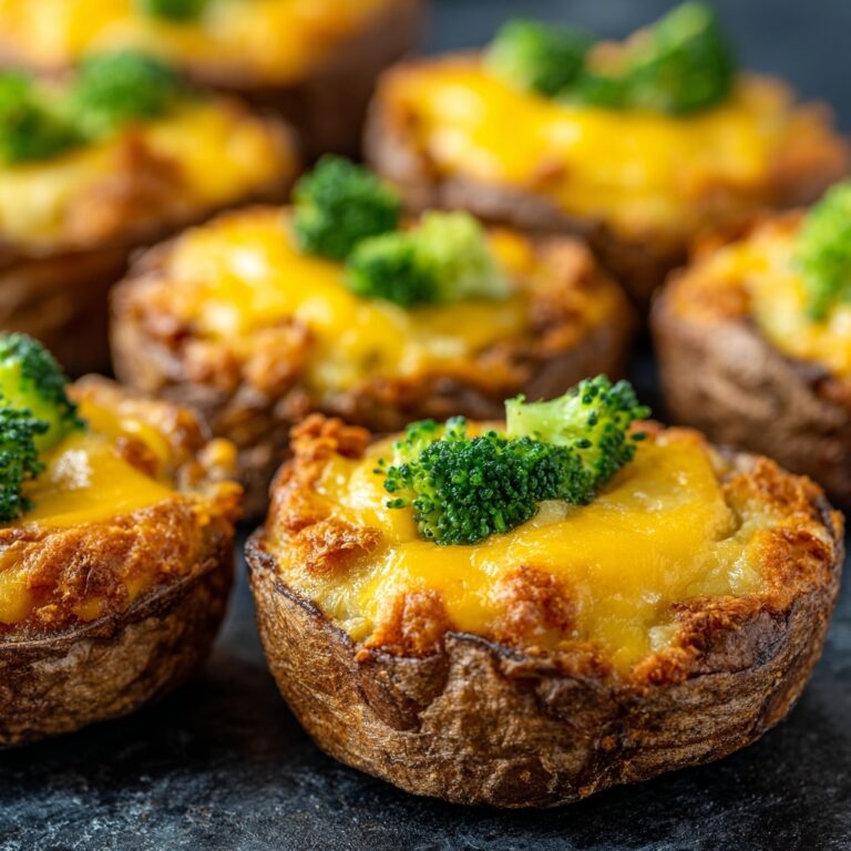 Broccoli Cheddar Smashed Potato Cups Recipe
