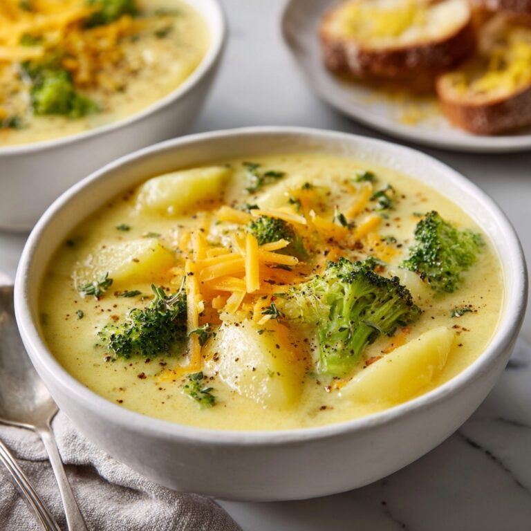 Crockpot Potato Broccoli Cheddar Soup Recipe