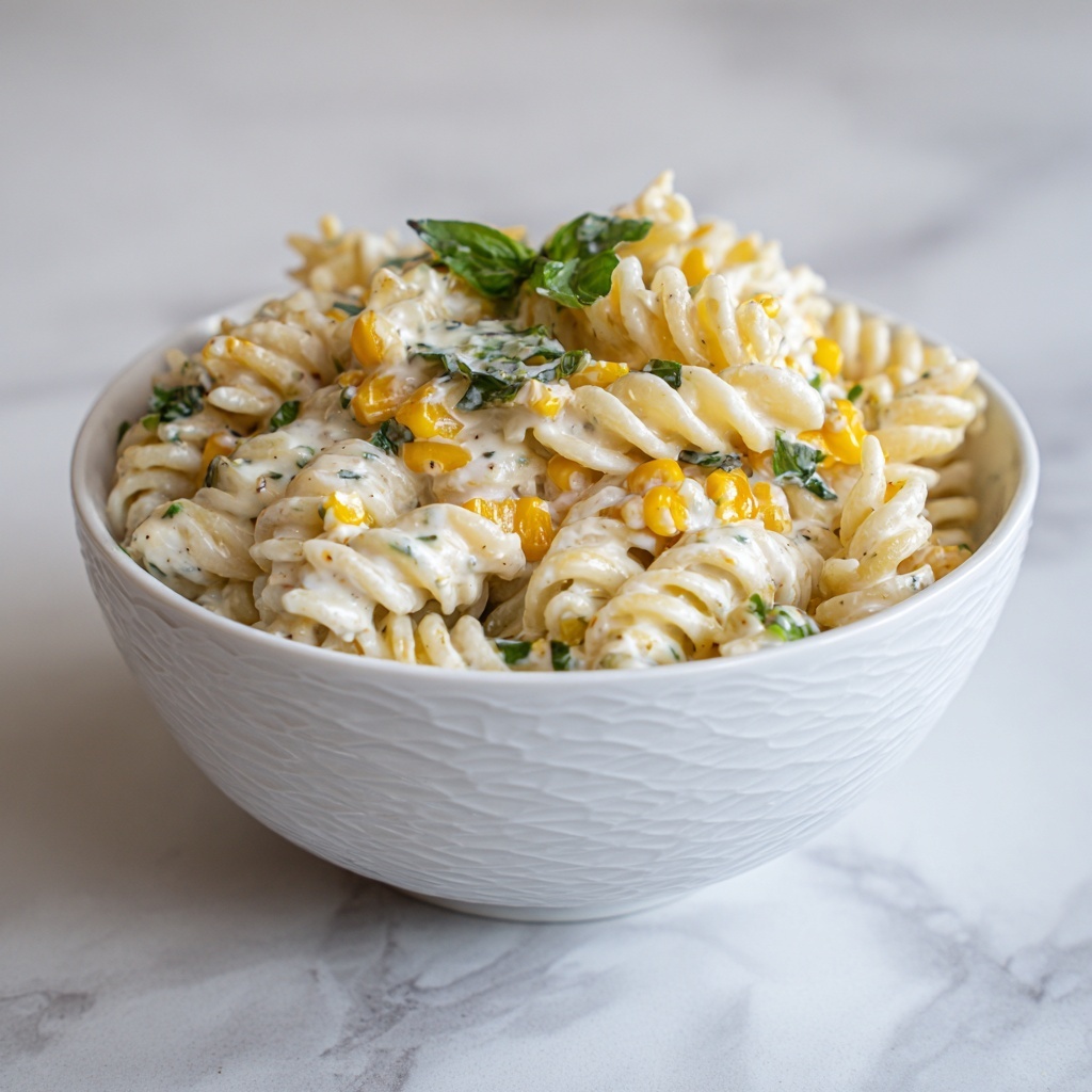 Creamy Street Corn Pasta Salad Recipe - Recipe Image