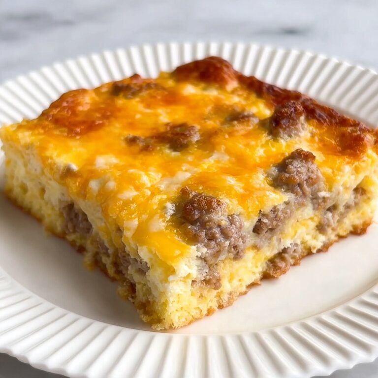 Breakfast Casserole with Crescent Rolls, Sausage, and Cheddar Cheese Recipe