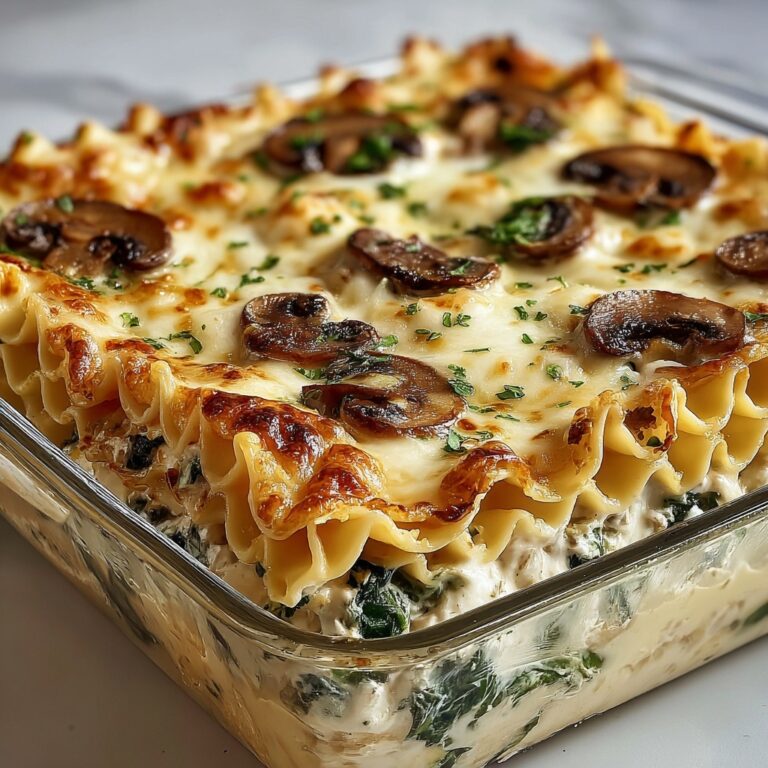 Creamy Spinach Mushroom Lasagna Recipe