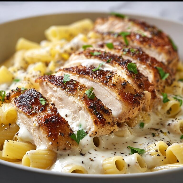 Garlic Parmesan Chicken with Creamy Rigatoni Pasta Recipe