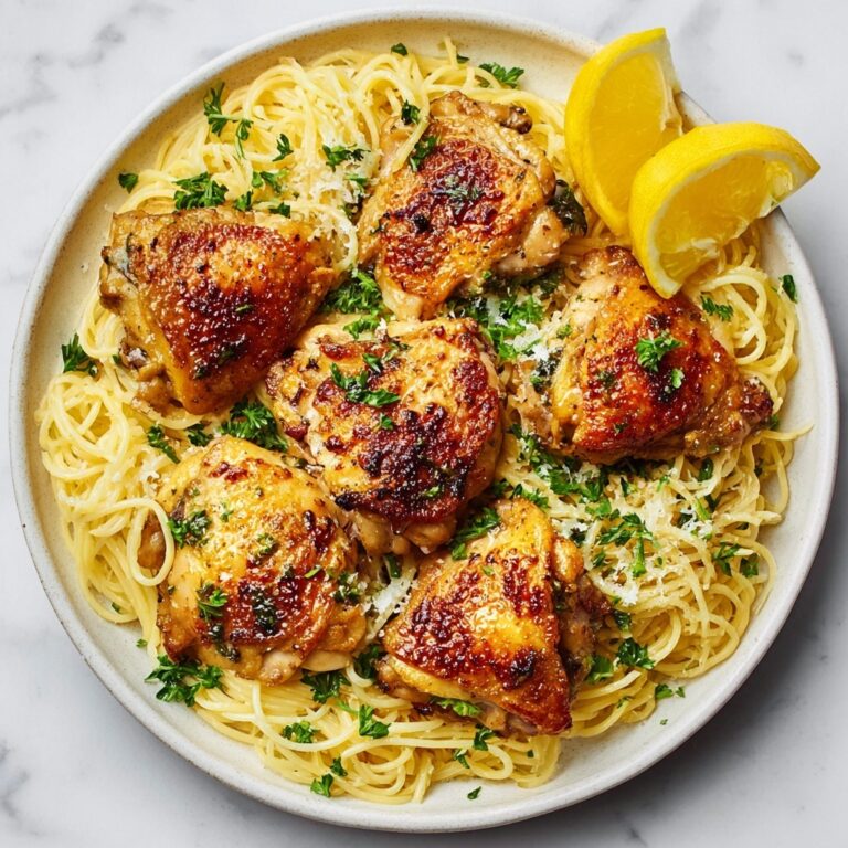 Lemon Garlic Butter Chicken with Creamy Parmesan Linguine Recipe