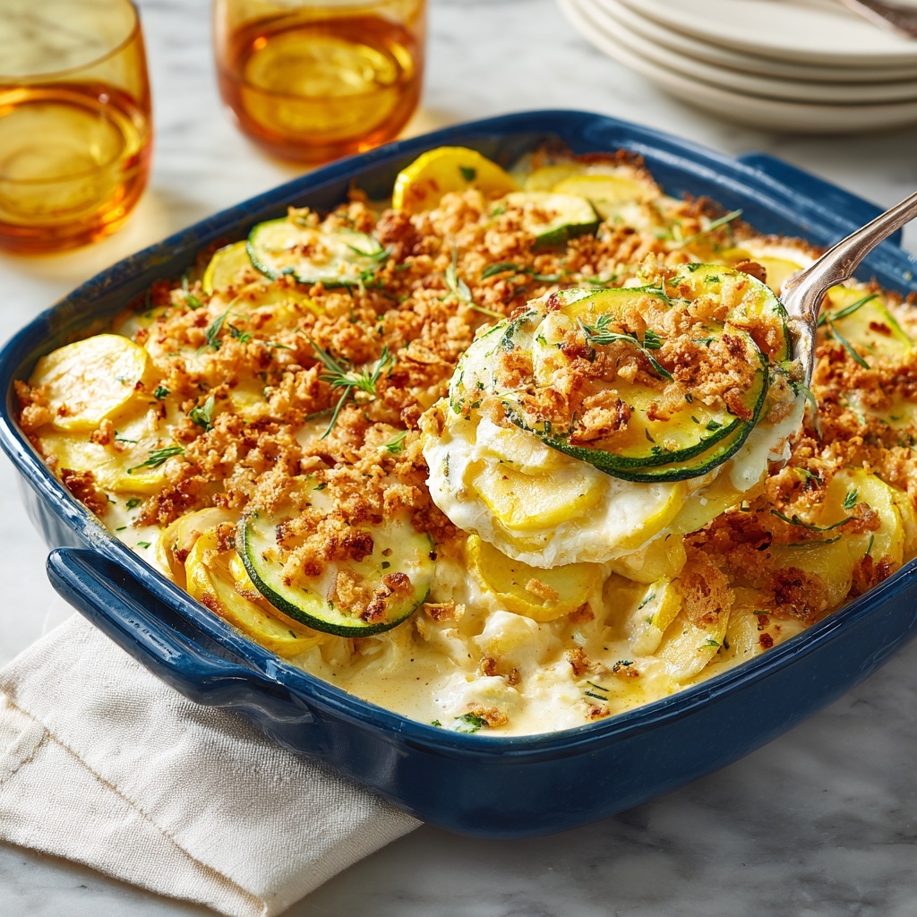 Baked Herb and Cheese Squash Casserole Recipe - Recipe Image