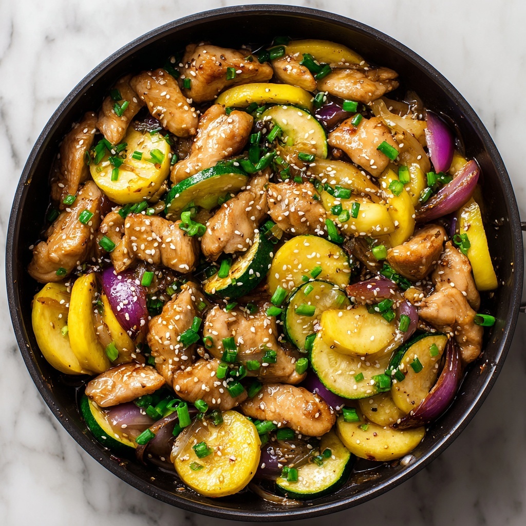 Zucchini Stir Fry with Chicken and Ginger Recipe - Recipe Image