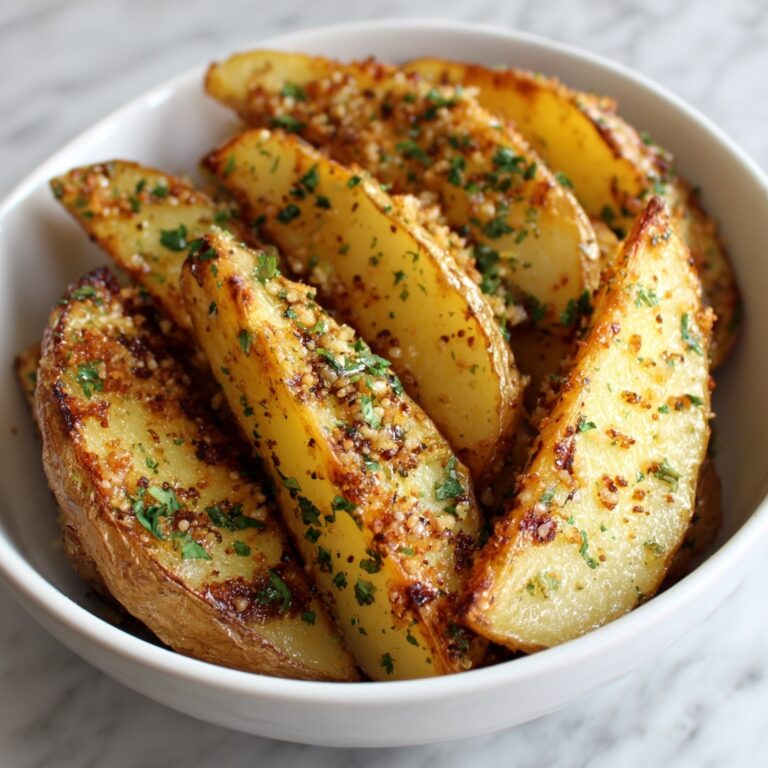 Baked Garlic Parmesan Potato Wedges Recipe