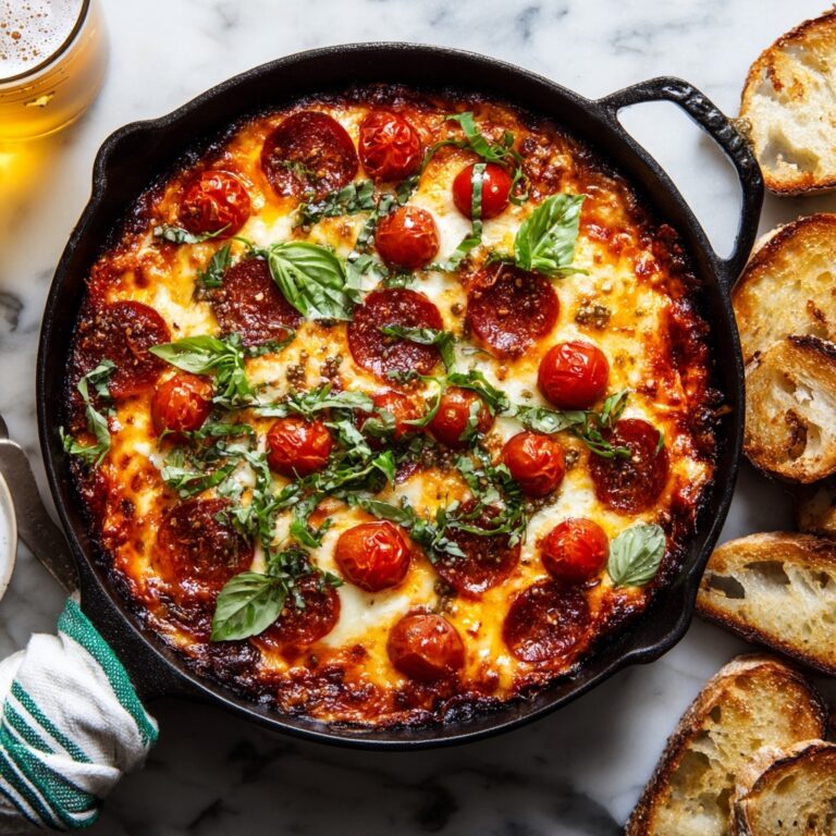 Tomato Burrata Pepperoni Pizza Dip Recipe