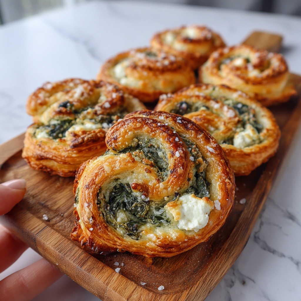 Spinach and Feta Puff Pastry Twists Recipe - Recipe Image