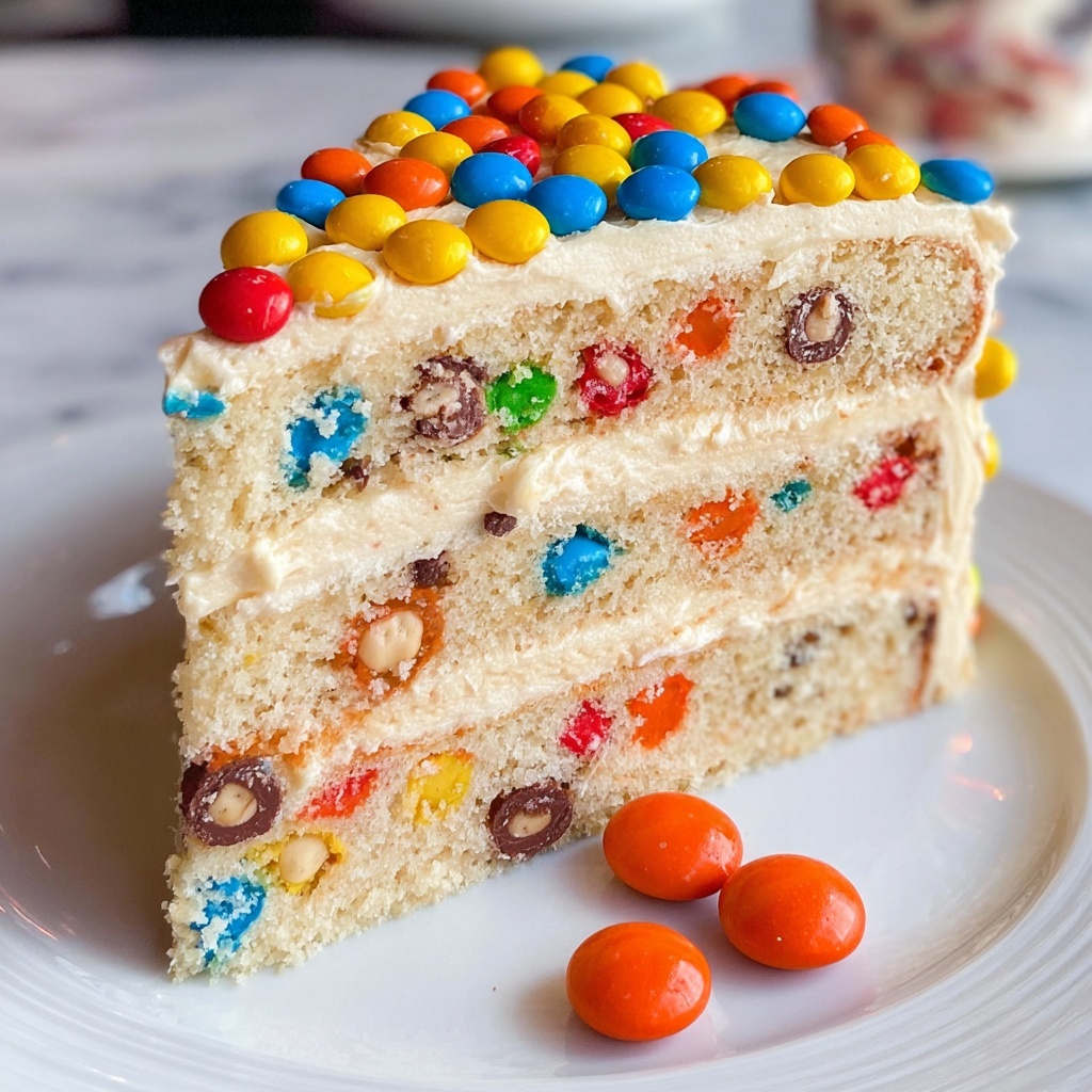M&M’S Peanut Butter Cake with Peanut Butter Frosting Recipe - Recipe Image