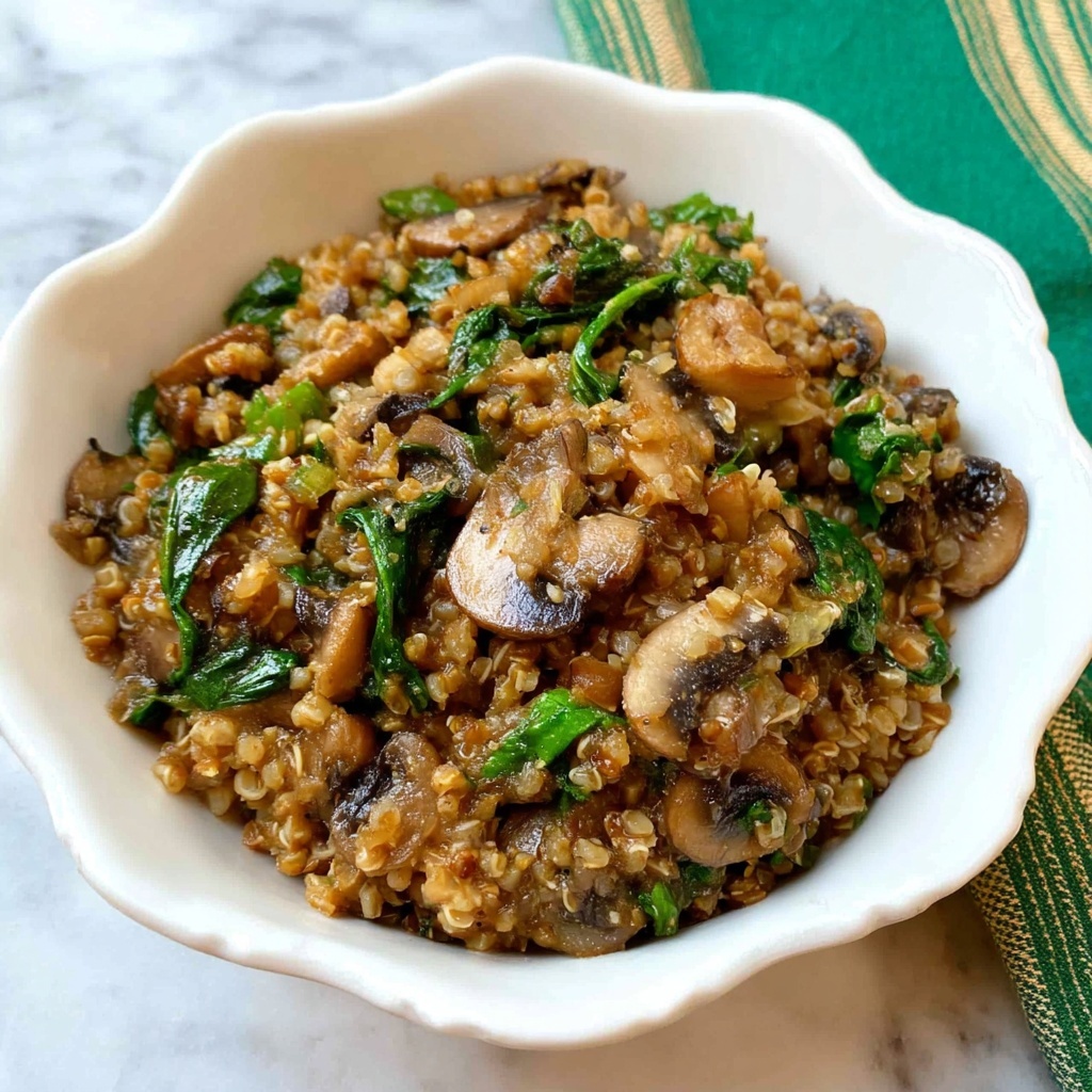 Low Carb Mushroom Spinach Cauliflower Rice Recipe - Recipe Image