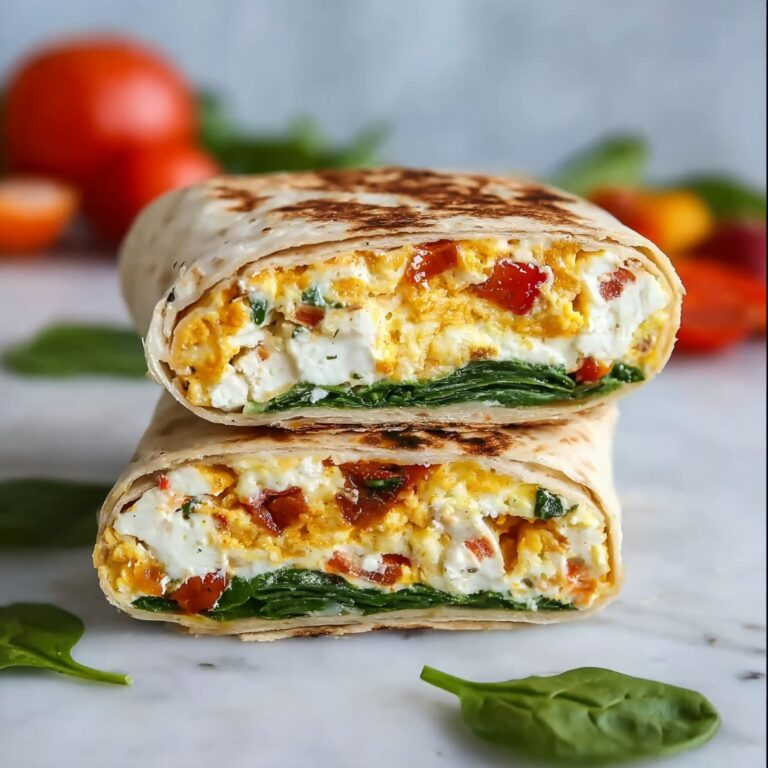 Spinach Feta Breakfast Wrap Recipe