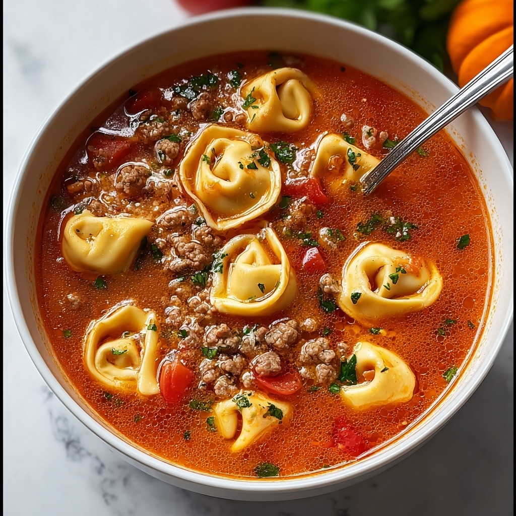 Slow Cooker Tomato Tortellini Soup Recipe - Recipe Image