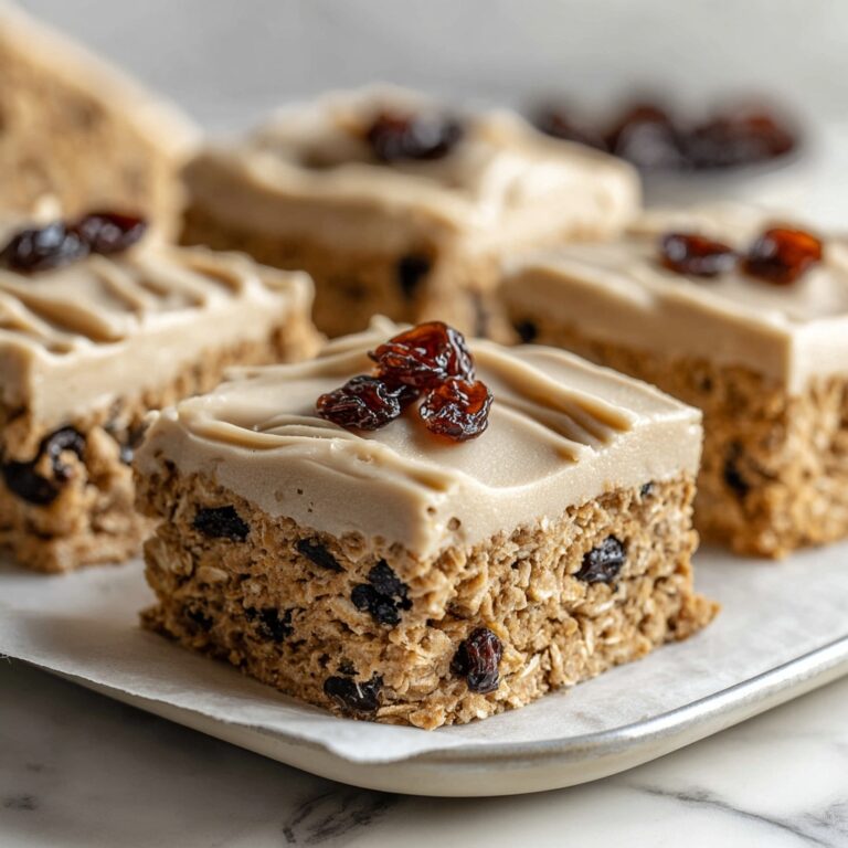 Oatmeal Raisin Cookie Bars with Maple Cinnamon Frosting Recipe