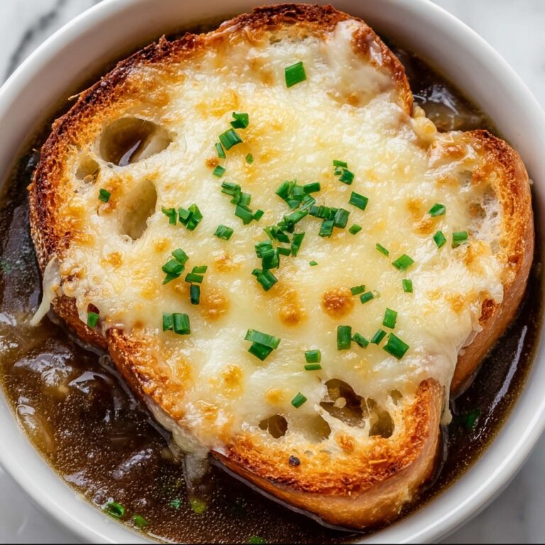 Classic French Onion Soup with Caramelized Onions, Rich Broth, and Melty Cheese Recipe