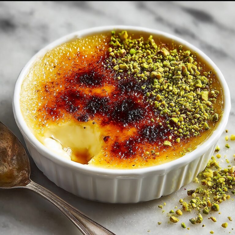 White Chocolate Lavender Brûlée with Pistachio Crunch Recipe