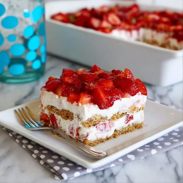 No-Bake Strawberry Cheesecake Lasagna Recipe