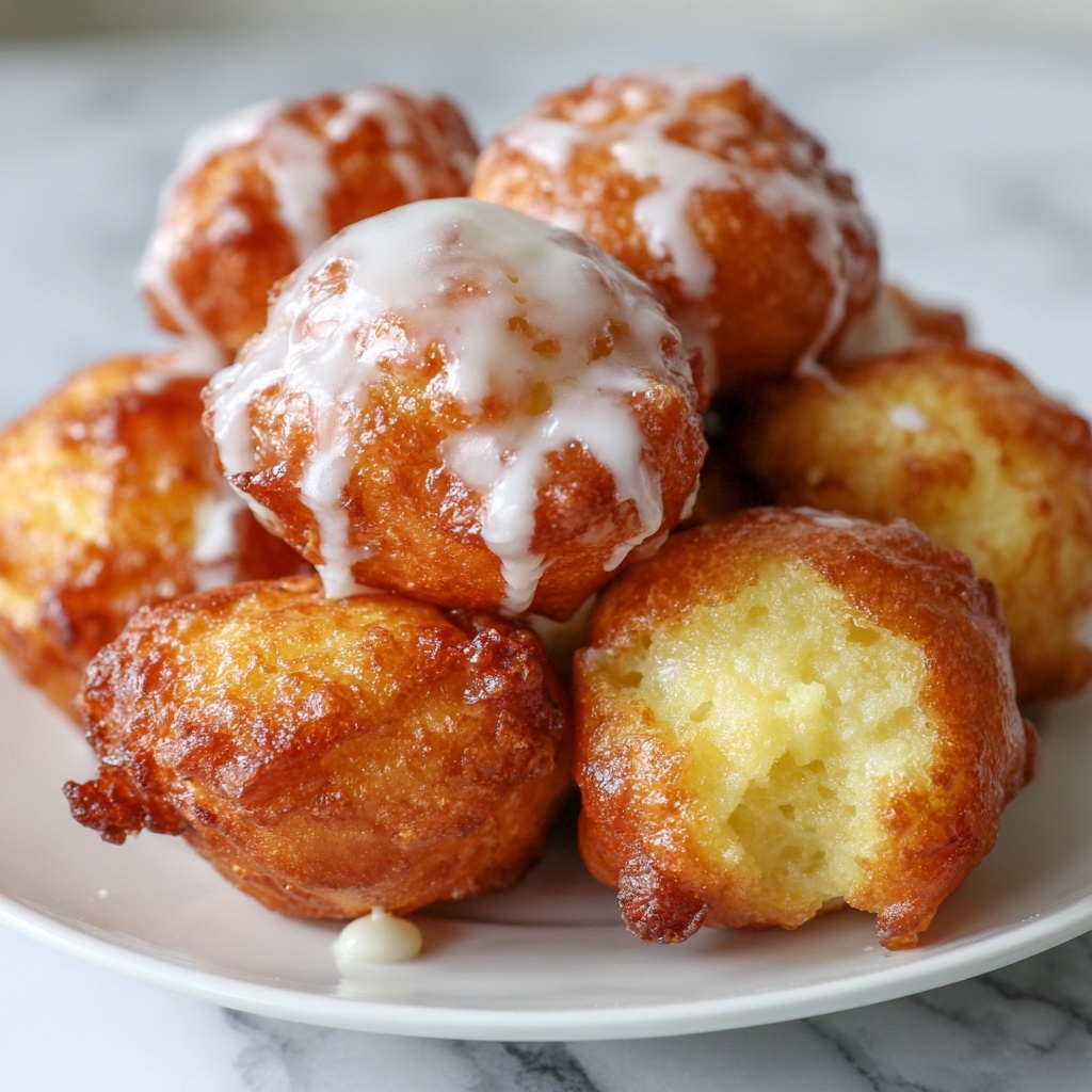 Soft Cinnamon Apple Fritters with Vanilla Glaze Recipe - Recipe Image