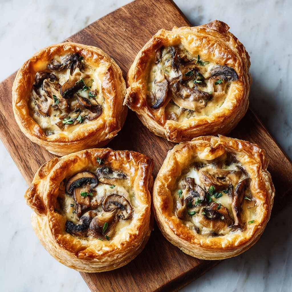 Mushroom and Goat Cheese Tarts with Shallots Recipe - Recipe Image