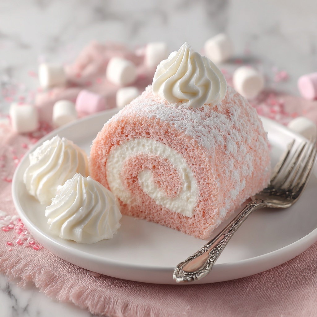 Japanese Cotton Candy Swiss Cake Roll Recipe - Recipe Image
