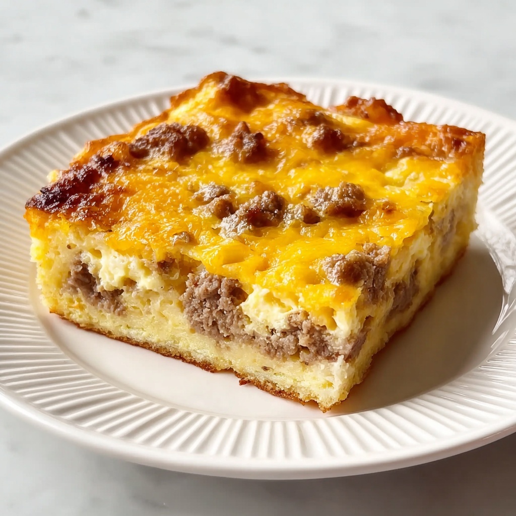 Breakfast Casserole with Crescent Rolls, Sausage, and Cheddar Cheese Recipe - Recipe Image