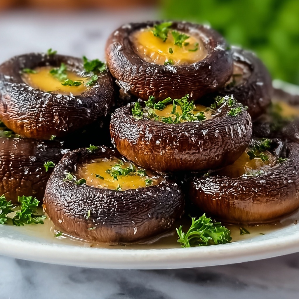 Garlic Butter Roasted Mushrooms Recipe - Recipe Image