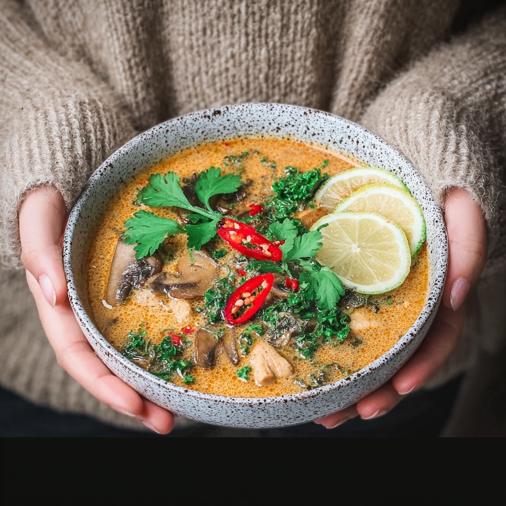 Easy Thai Curry Chicken Soup Recipe - Recipe Image