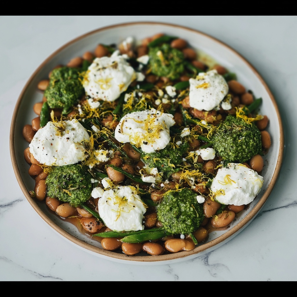 Butter Beans with Ricotta & Lemon Basil Pesto Recipe - Recipe Image