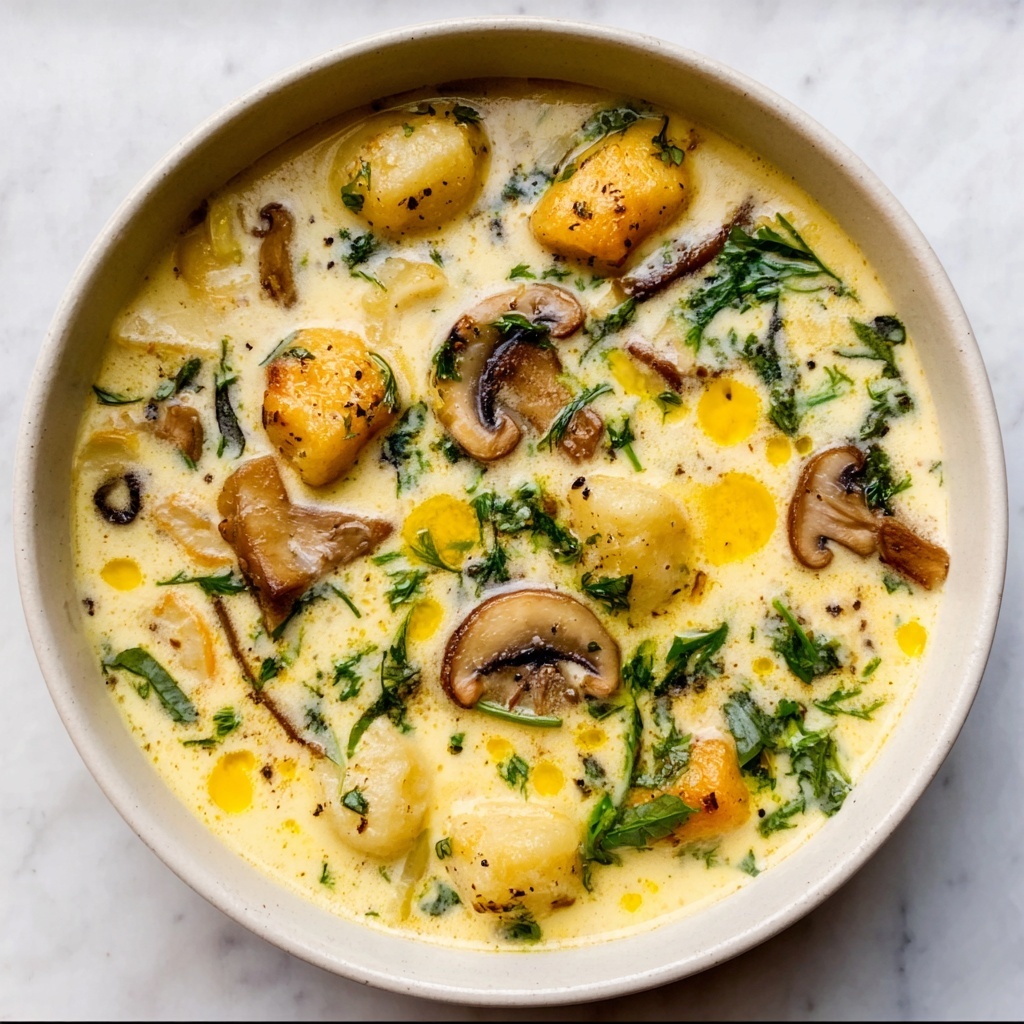 Creamy Mushroom Potato Soup Recipe - Recipe Image