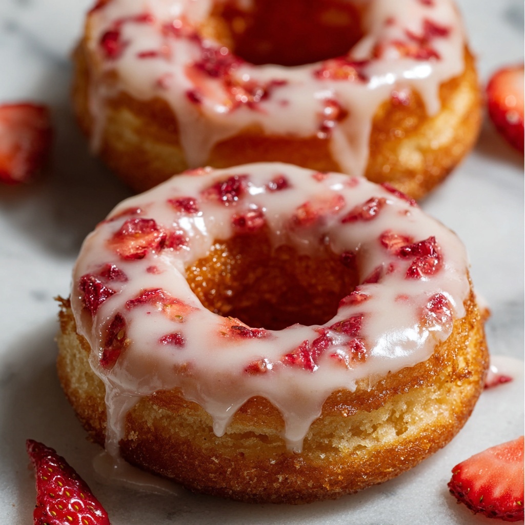 Strawberry Glazed French Crullers Recipe - Recipe Image