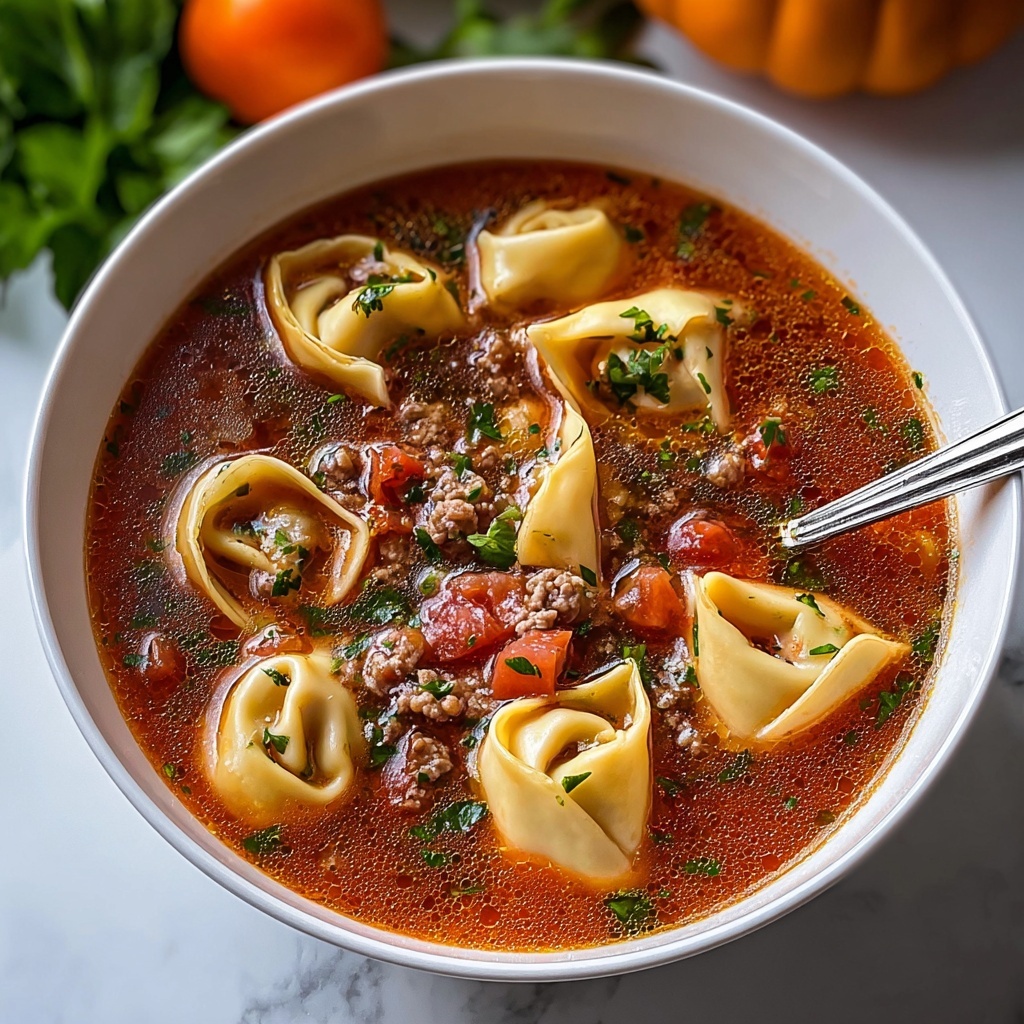 Slow Cooker Tomato Tortellini Soup Recipe - Recipe Image