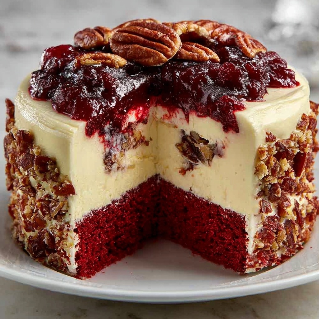 Butter Pecan Red Velvet Cheesecake Recipe - Recipe Image
