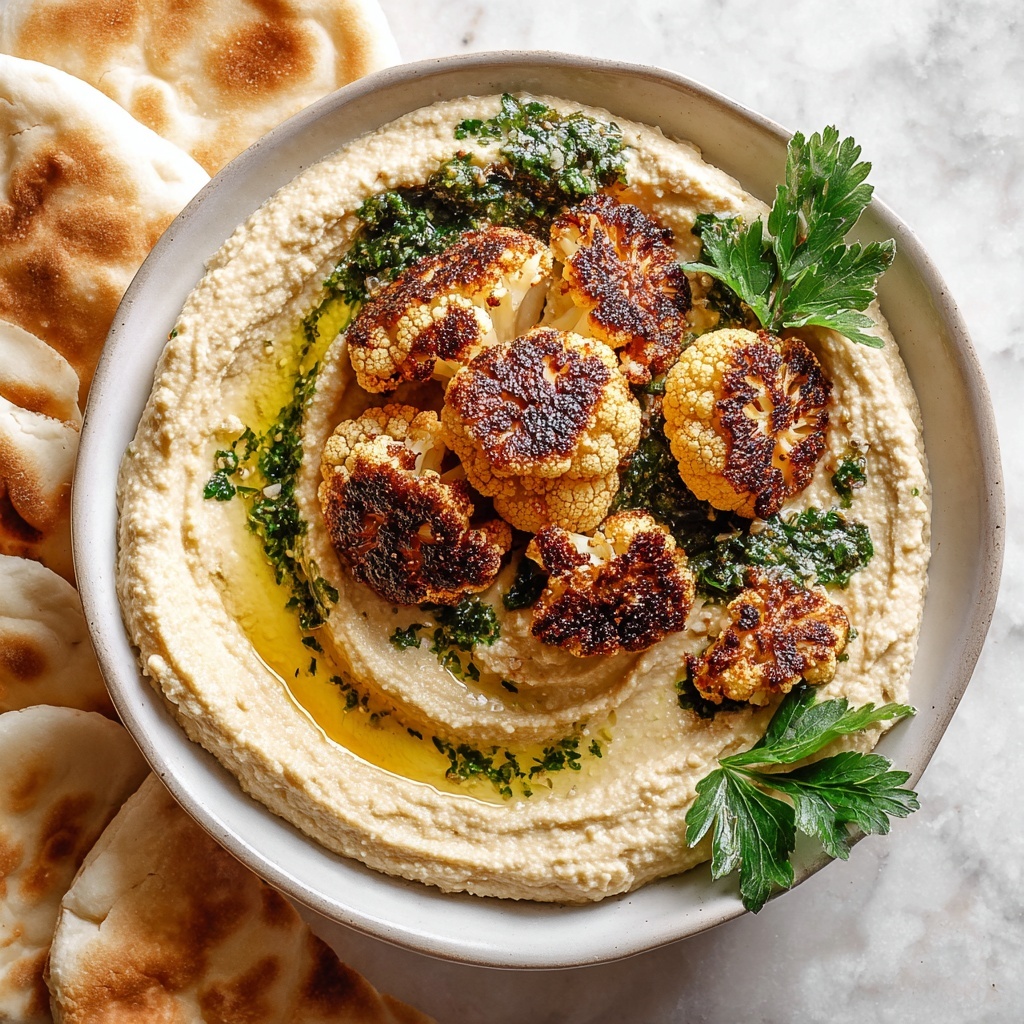 Crispy Roasted Cauliflower Hummus Recipe - Recipe Image