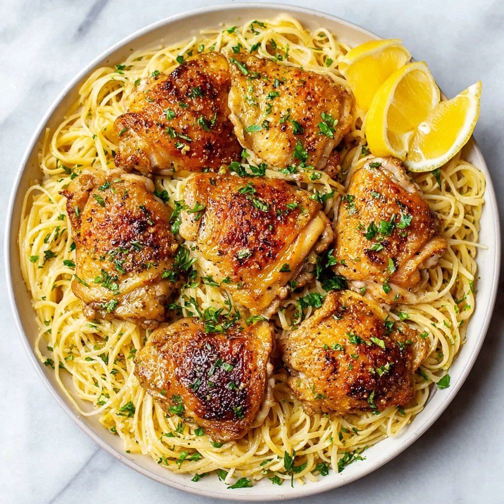 Lemon Garlic Butter Chicken with Creamy Parmesan Linguine Recipe - Recipe Image