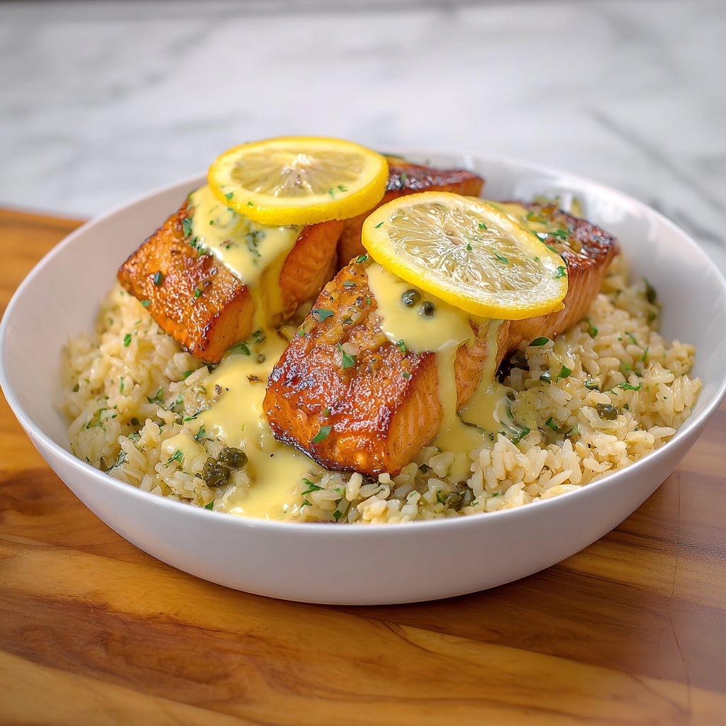 One-Pan Creamy Lemon Caper Butter Salmon Recipe - Recipe Image