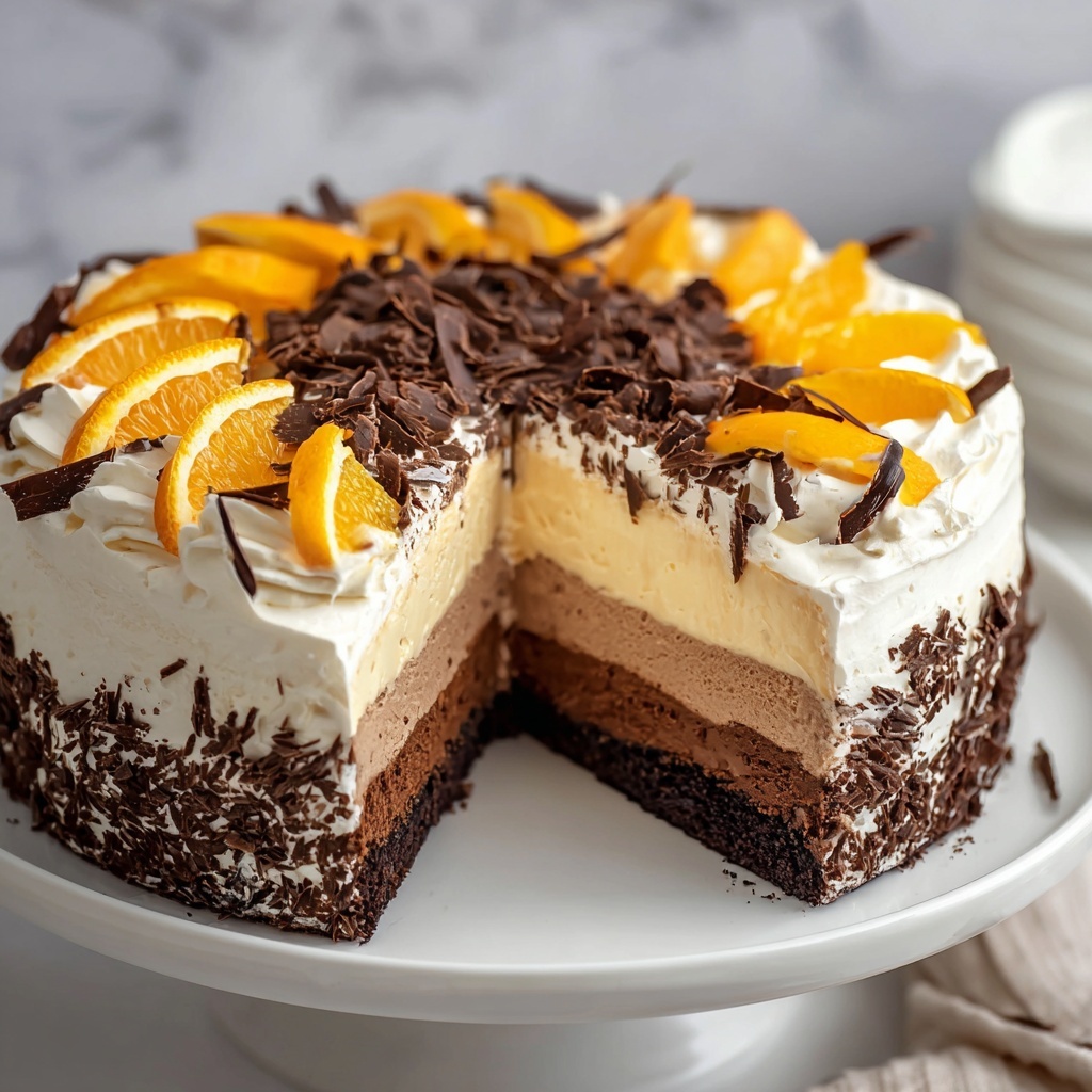 Chocolate Orange Cheesecake Layer Cake Recipe - Recipe Image