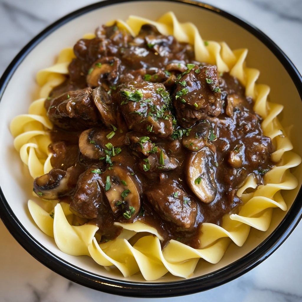 Tender Crockpot Beef Tips with Noodles Recipe - Recipe Image