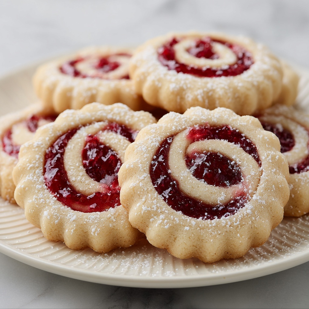 Raspberry Swirl Shortbread Cookies Recipe - Recipe Image