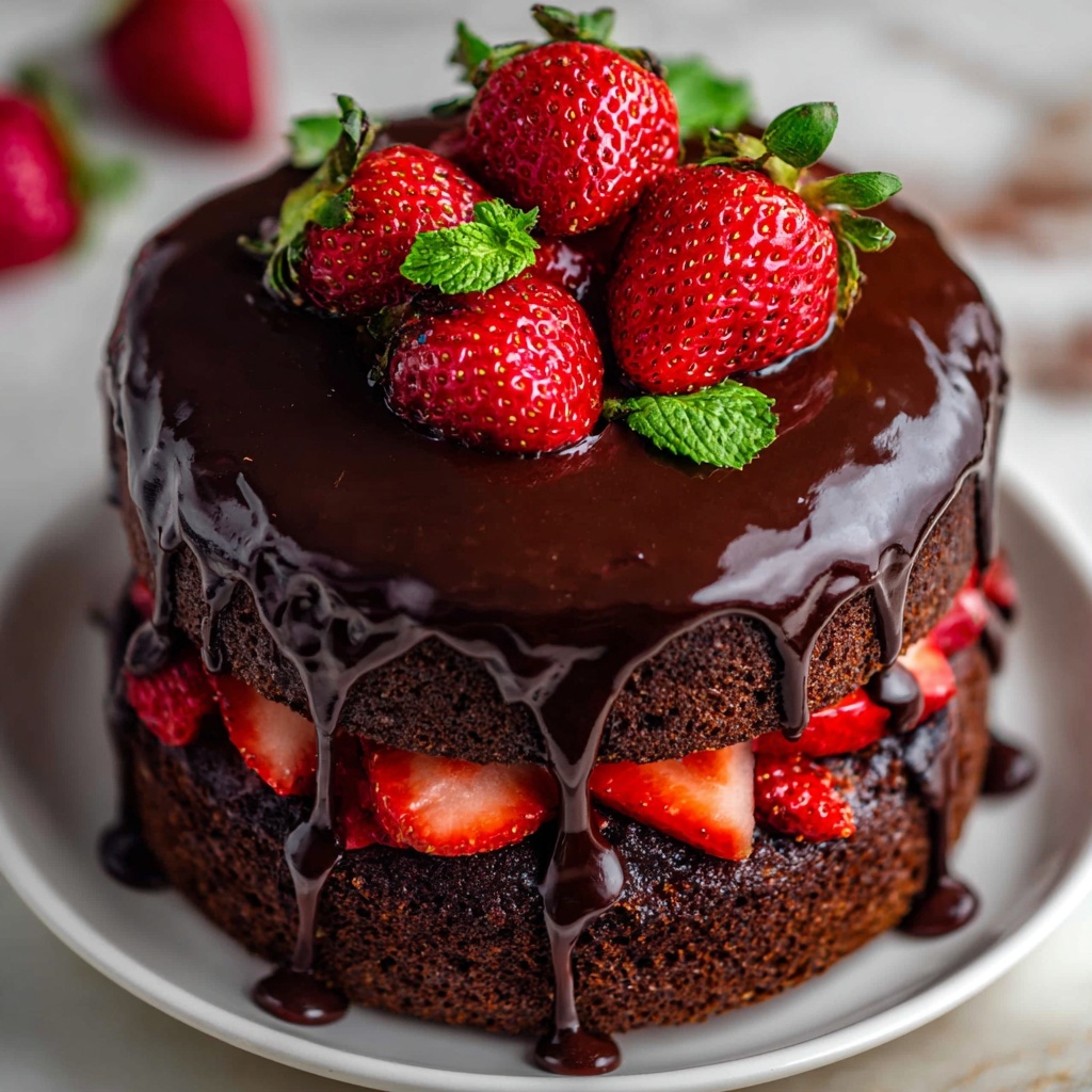 Chocolate Cake with Strawberry Filling Recipe - Recipe Image