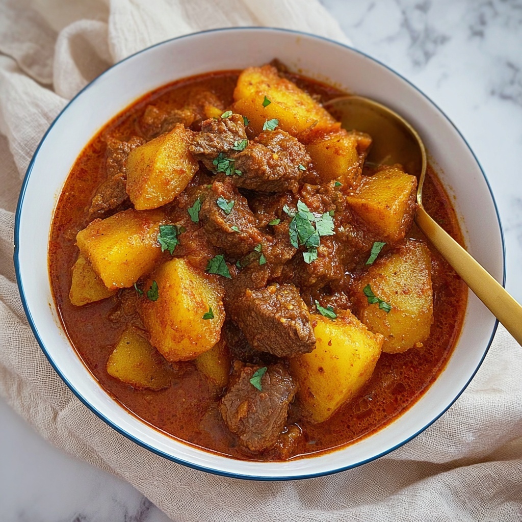 Carne con Papas: Hearty Mexican Beef Stew with Potatoes and Tomato Sauce Recipe - Recipe Image