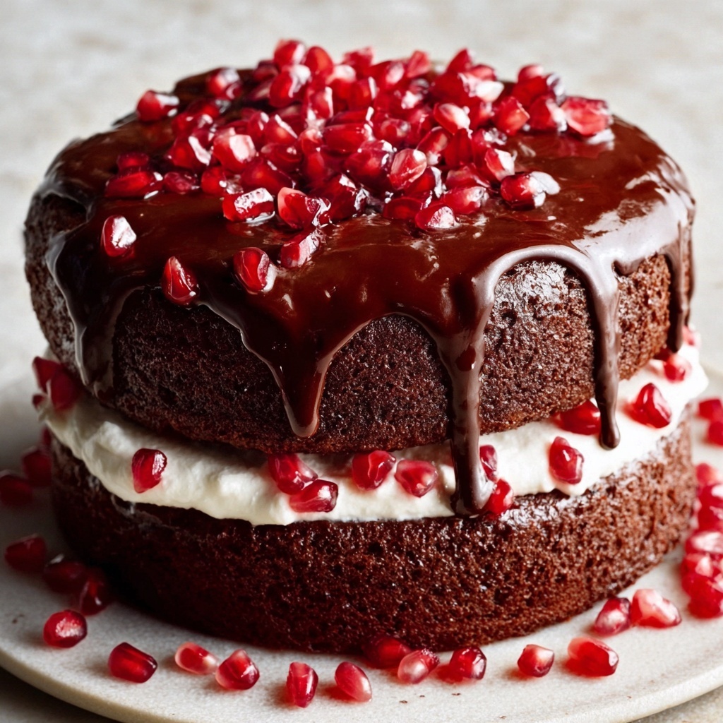 Chocolate Sponge with Pomegranate Ganache Recipe - Recipe Image