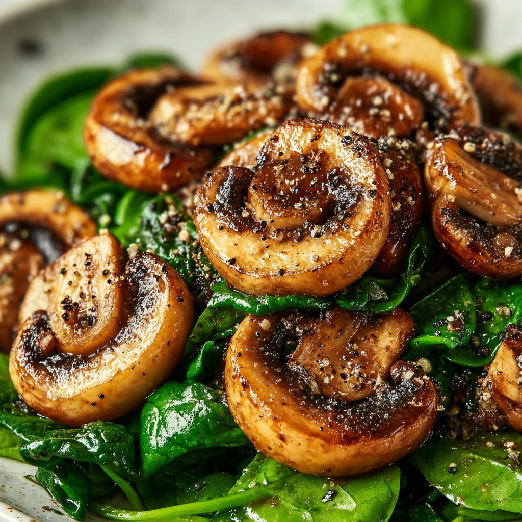 Easy Sautéed Mushrooms with Spinach Recipe - Recipe Image