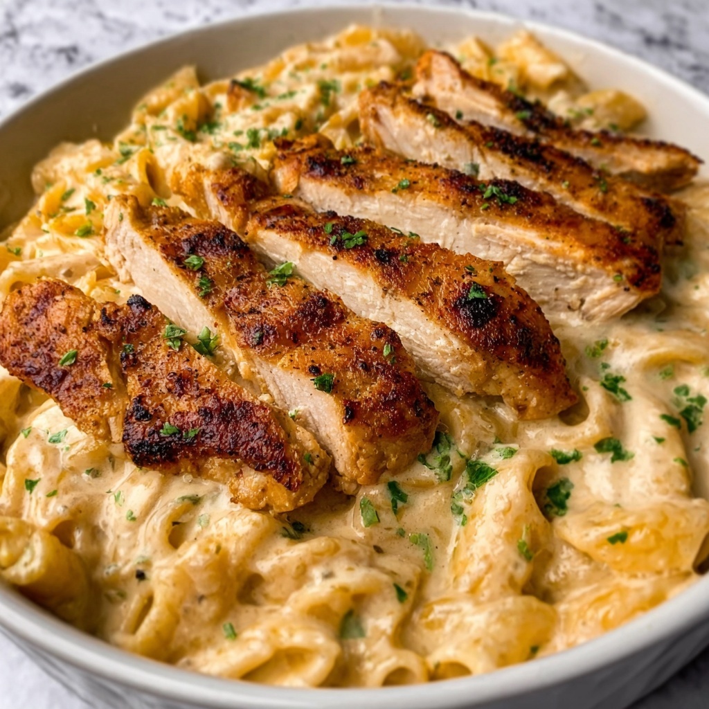 Cheesy Garlic Parmesan Chicken Pasta Skillet Recipe - Recipe Image