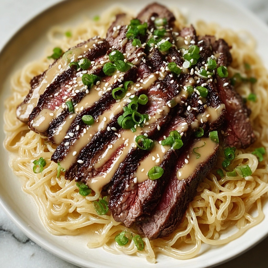 Garlic Butter Steak Lightning Noodles Recipe - Recipe Image