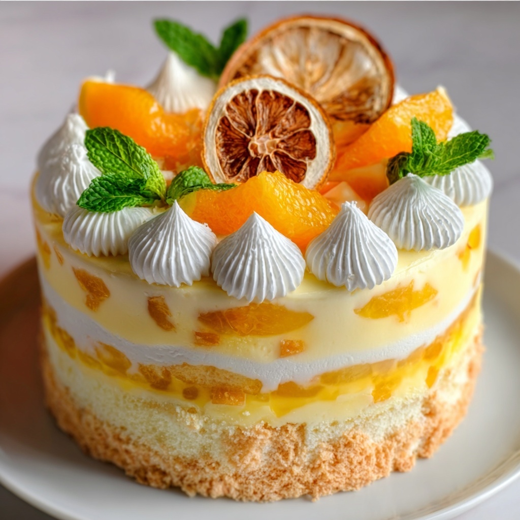 No-Bake Orange Pineapple Swirl Cheesecake Recipe - Recipe Image