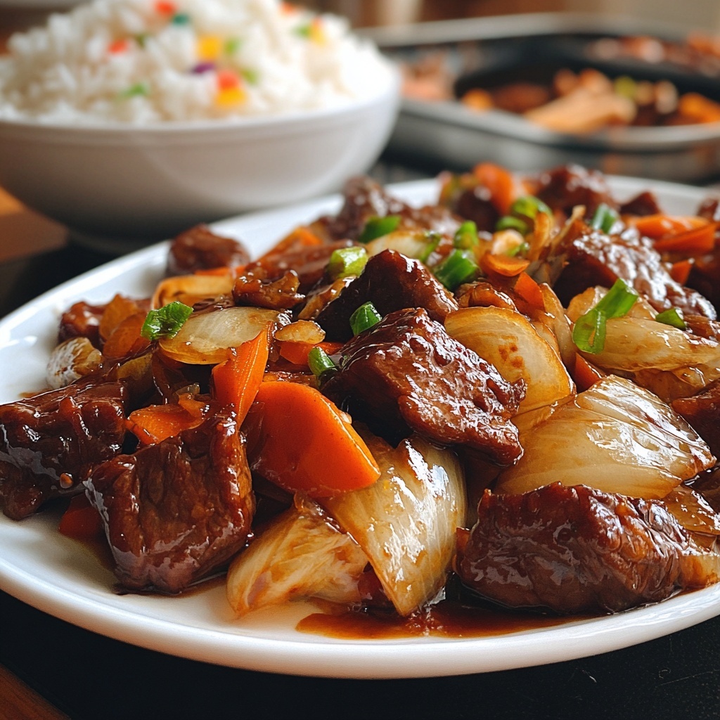 Beef Onion Stir Fry Recipe - Recipe Image